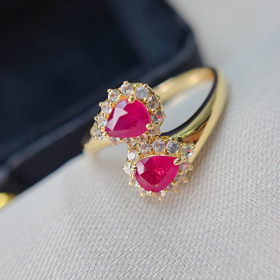 14k Gold 1.05 Ct Natural Ruby & Sapphire Ring - 5