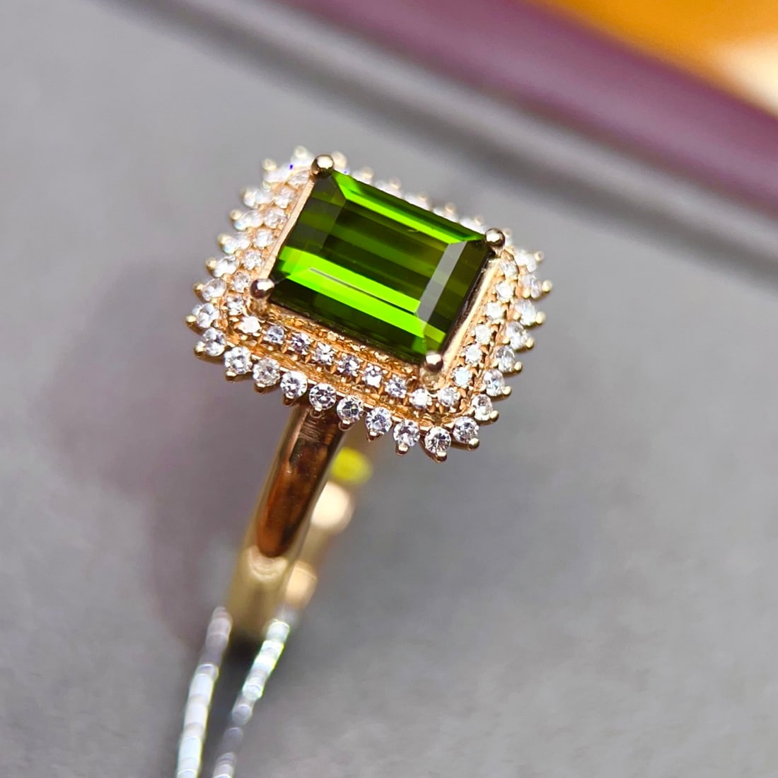 14k Gold 1.70 Ctw Natural Tourmaline & Diamond Ring - 5