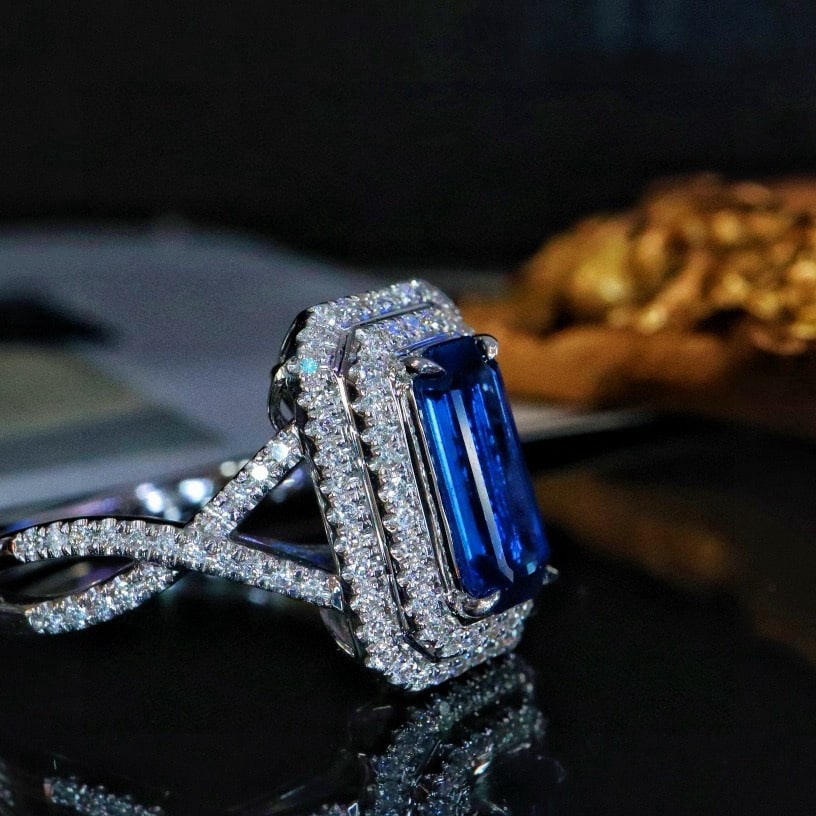 14k Gold 1.42 Ctw Natural Sapphire & Diamond Ring - 4