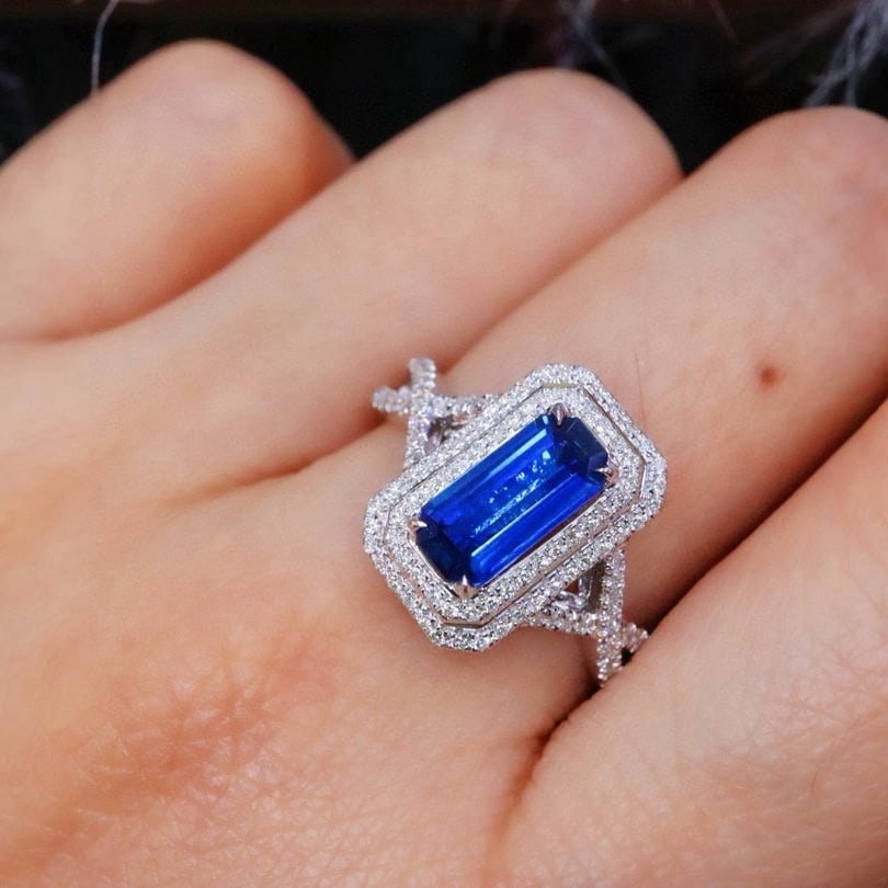 14k Gold 1.42 Ctw Natural Sapphire & Diamond Ring - 5