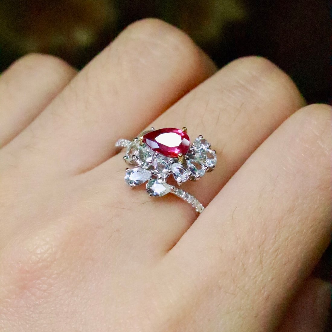 14k Gold 0.85 Ctw Natural Ruby & Diamond Ring - 6