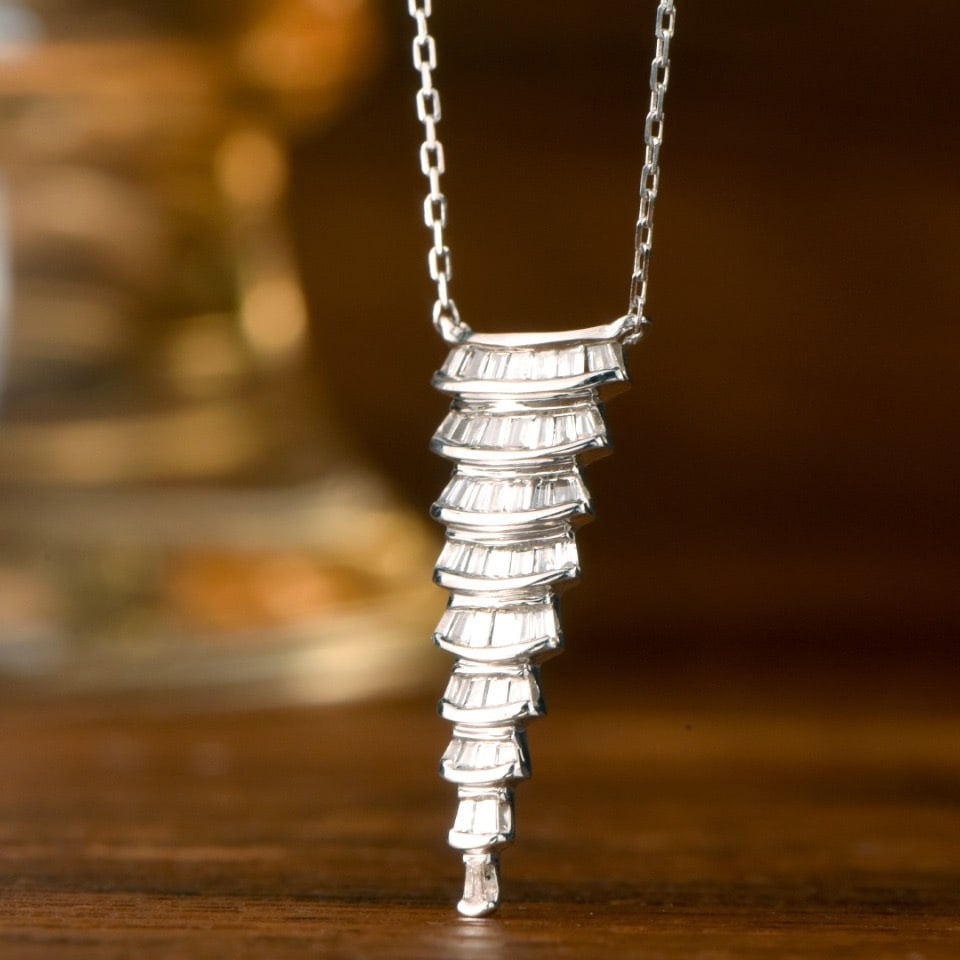 14k Gold 0.40 Ct Natural H Diamond Necklace - 2