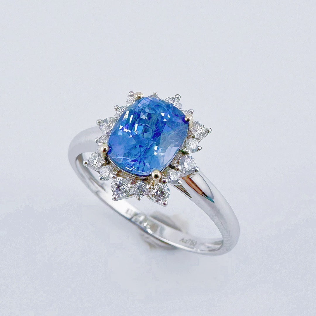 14k Gold 1.89 Ctw Natural Sapphire & Diamond Ring - 2