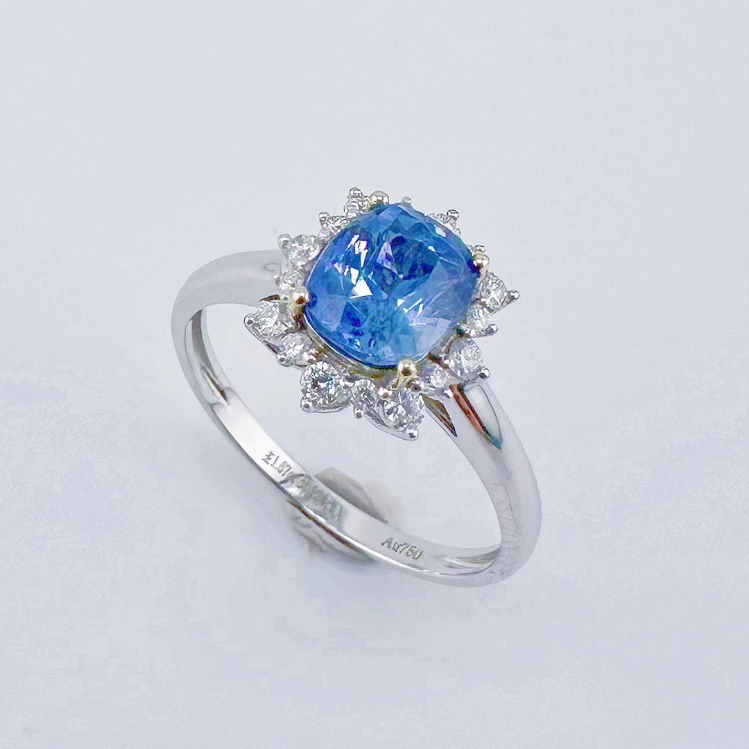14k Gold 1.89 Ctw Natural Sapphire & Diamond Ring - 3