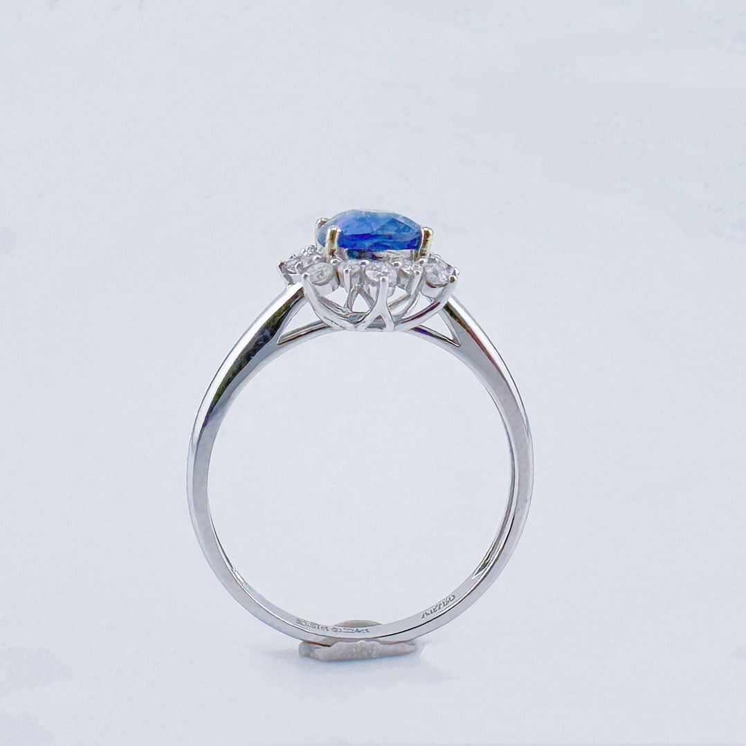 14k Gold 1.89 Ctw Natural Sapphire & Diamond Ring - 4