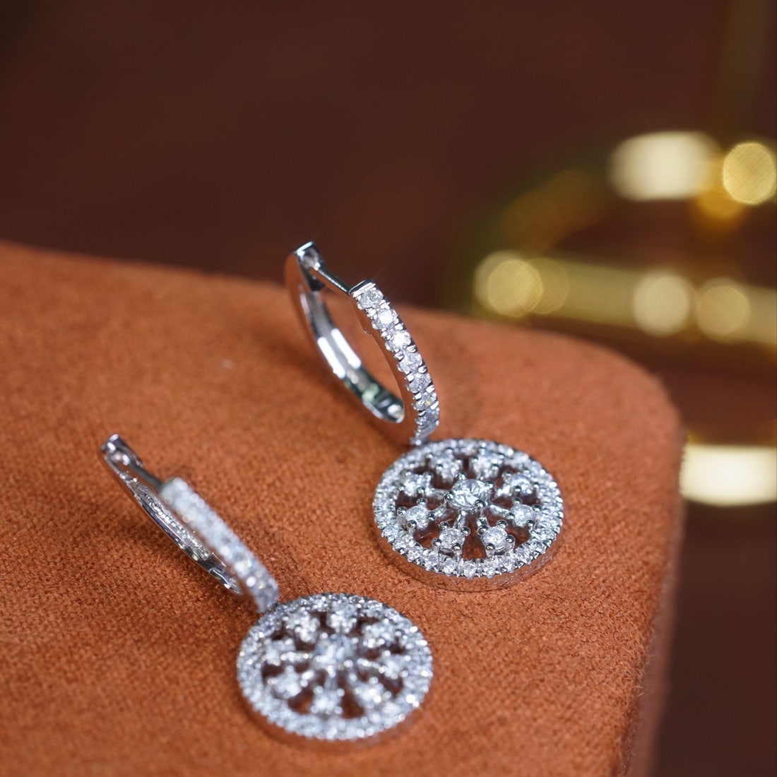 14k Gold 0.90 Ct Natural H Diamond Earrings - 6