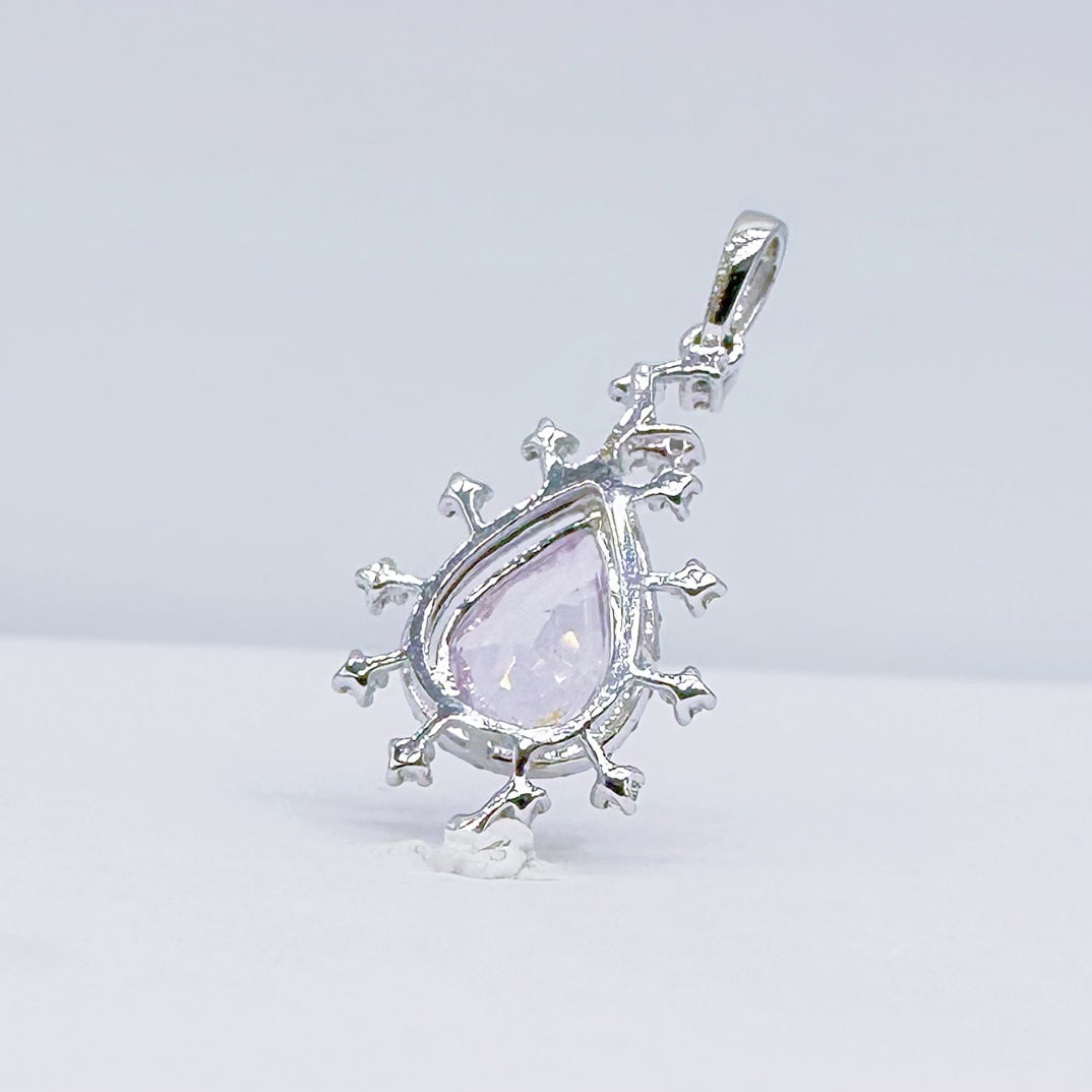 14k Gold 1.00 Ct Natural Sapphire & Diamond Pendant( Without Chain ) - 3