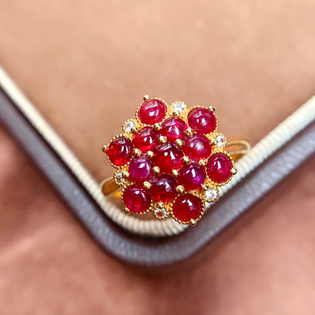 14k Gold 3.00 Ct Natural Ruby & Sapphire Ring/pendant( Without Chain ) (1 of 9)