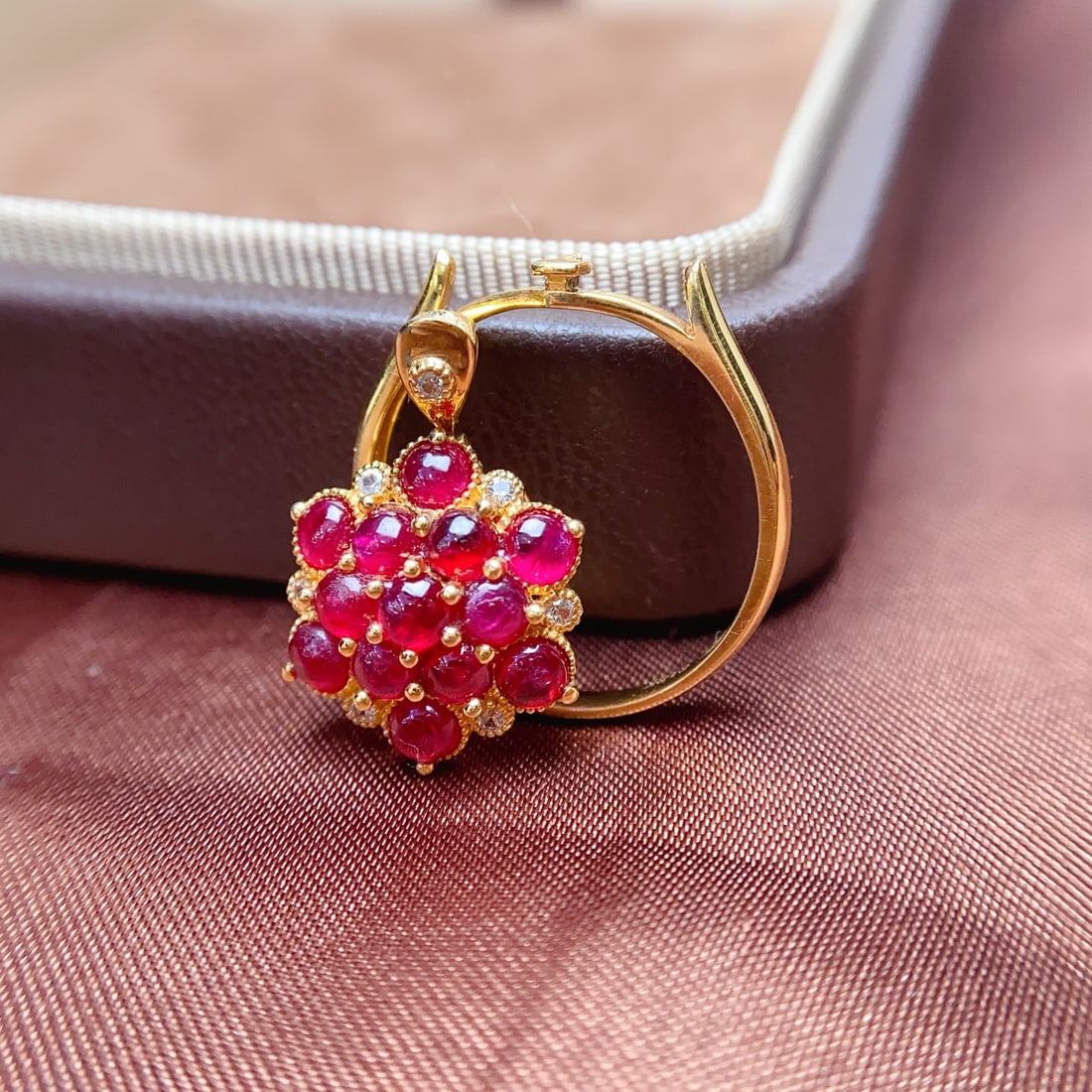 14k Gold 3.00 Ct Natural Ruby & Sapphire Ring/pendant( Without Chain ) - 5