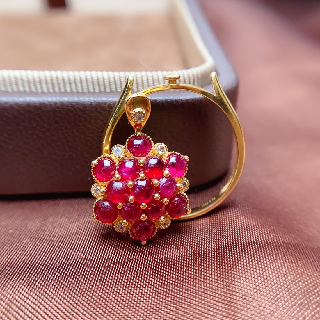 14k Gold 3.00 Ct Natural Ruby & Sapphire Ring/pendant( Without Chain ) - 7