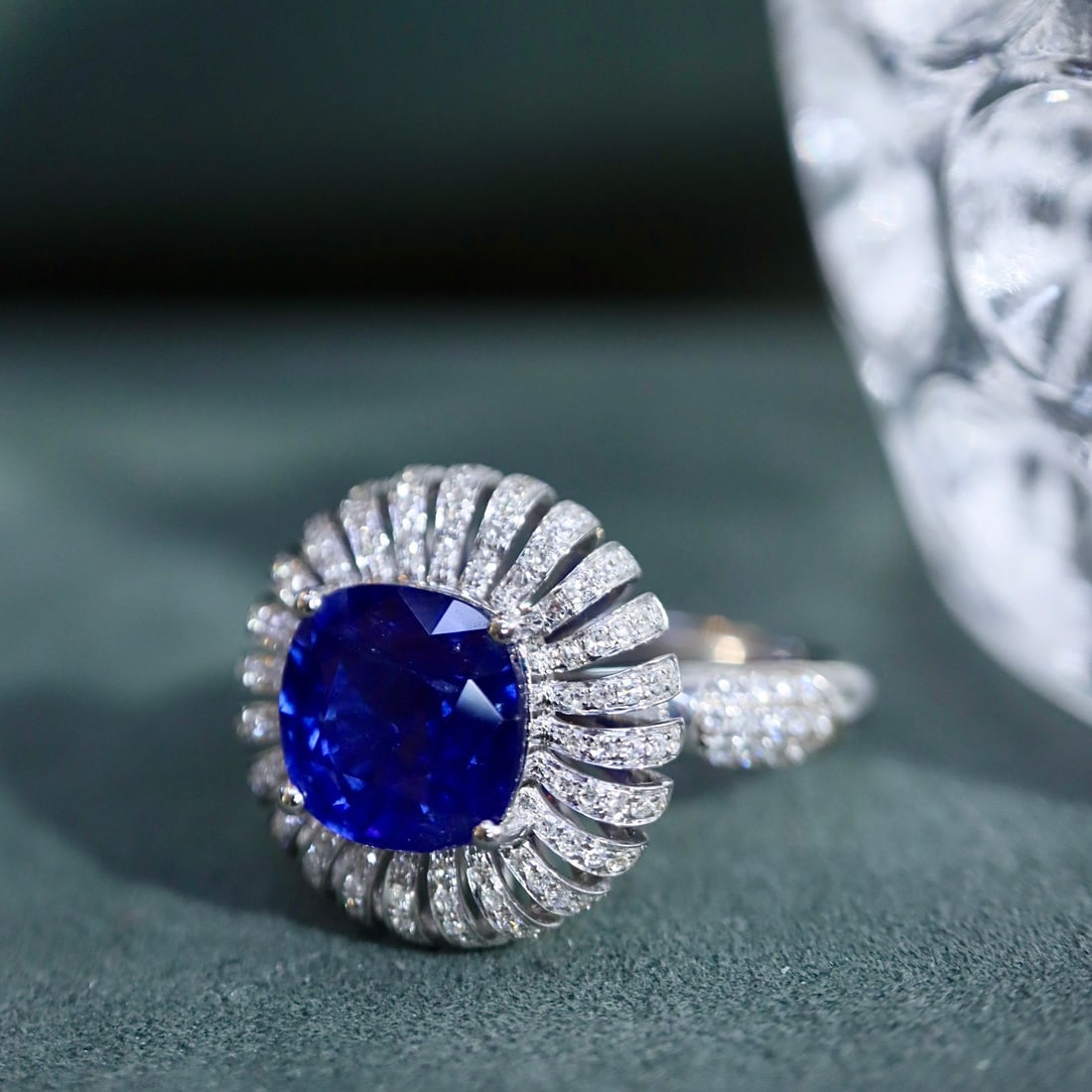 14k Gold 3.52 Ctw Natural Sapphire & Diamond Ring - 8