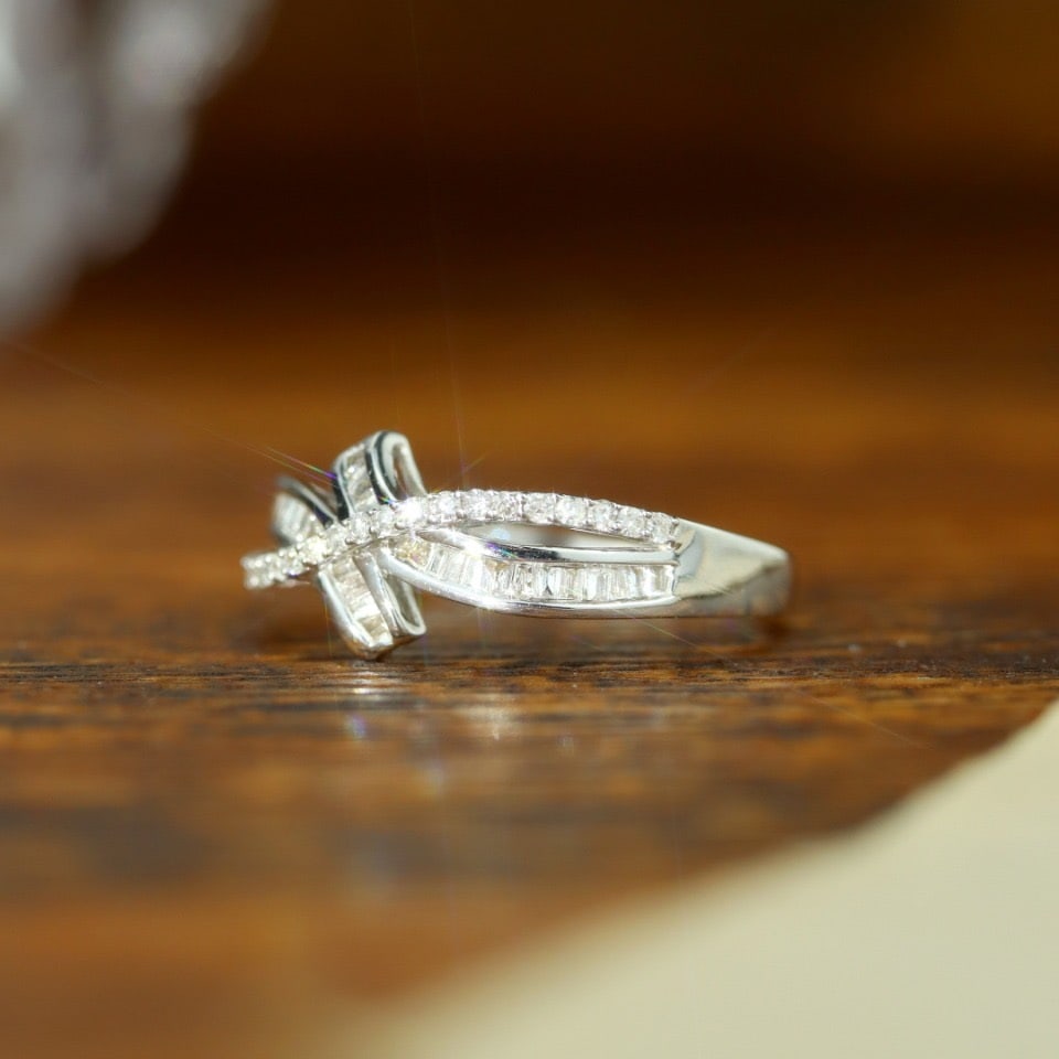 14k Gold 0.40 Ct Natural H Diamond Ring - 3