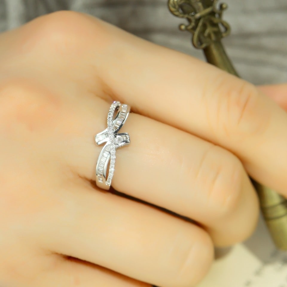 14k Gold 0.40 Ct Natural H Diamond Ring - 6