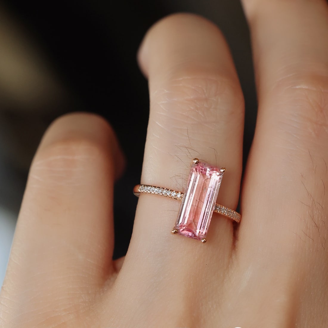 14k Gold 2.82 Ctw Natural Tourmaline & Diamond Ring - 4