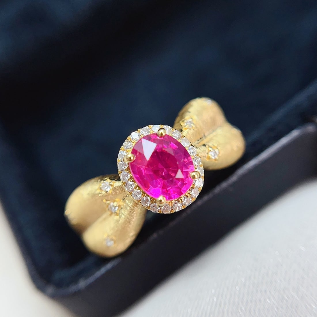 14k Gold 1.15 Ct Natural Ruby & Diamond Ring - 2