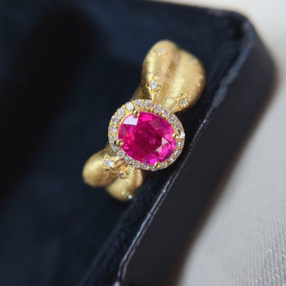 14k Gold 1.15 Ct Natural Ruby & Diamond Ring - 5