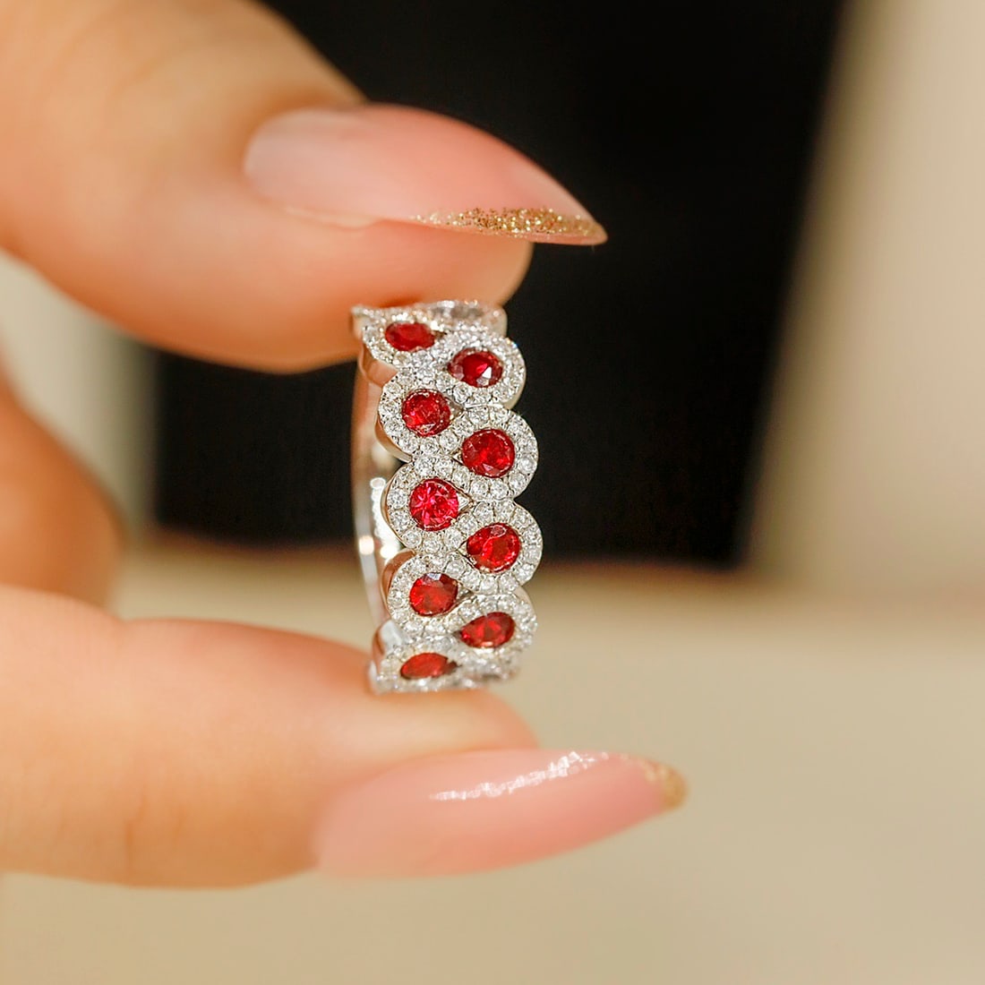 14k Gold 1.16 Ctw Natural Ruby & Diamond Ring - 3