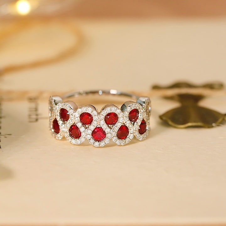 14k Gold 1.16 Ctw Natural Ruby & Diamond Ring - 4