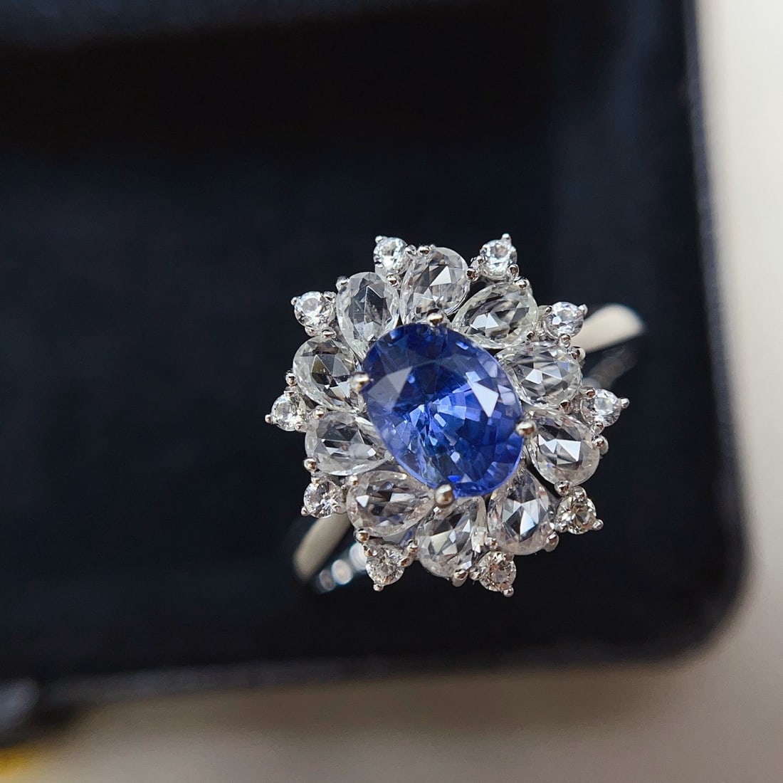 14k Gold 1.45 Ct Natural Sapphire & Sapphire Ring - 5