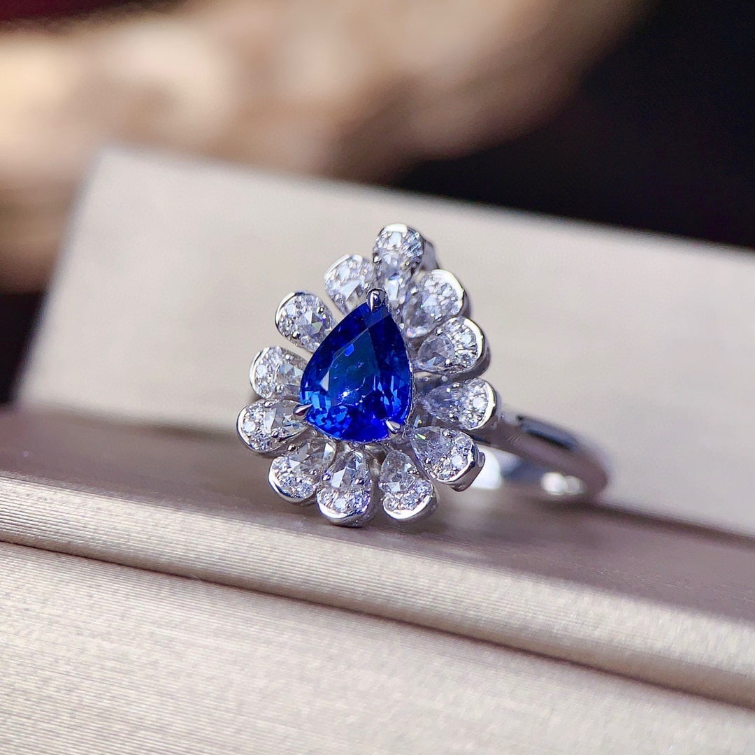 14k Gold 1.63 Ctw Natural Sapphire & Diamond Ring/pendant( Without Chain ) - 3