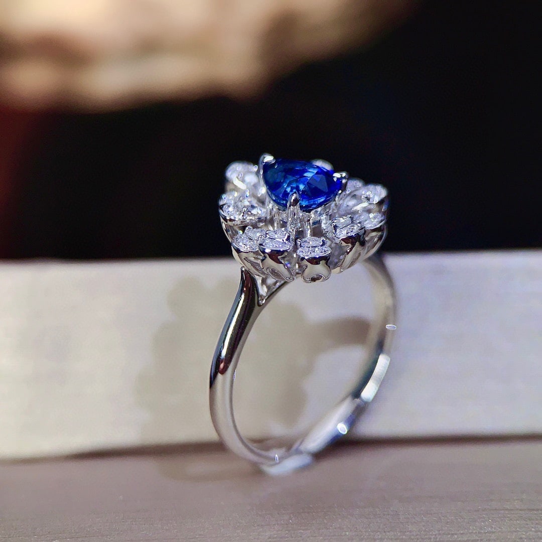 14k Gold 1.63 Ctw Natural Sapphire & Diamond Ring/pendant( Without Chain ) - 4