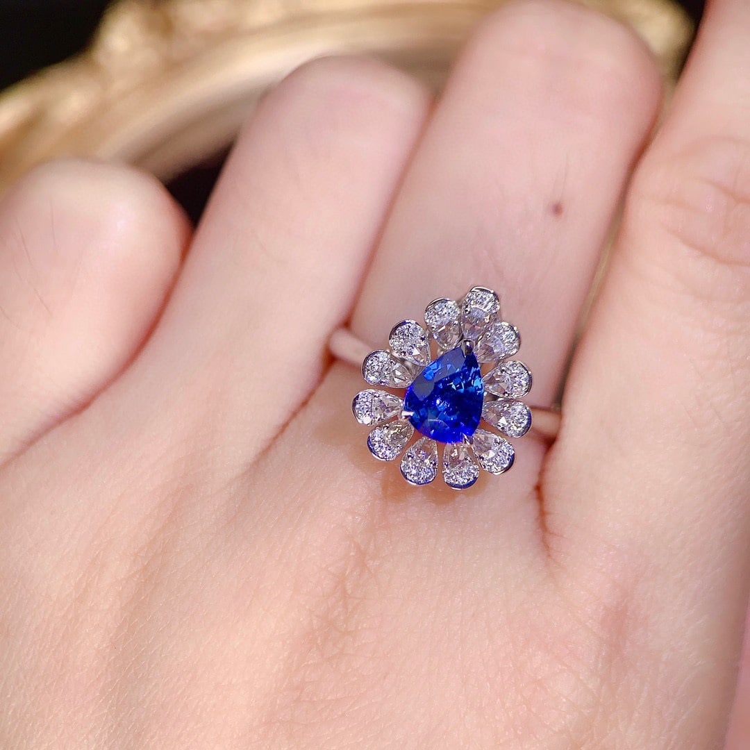 14k Gold 1.63 Ctw Natural Sapphire & Diamond Ring/pendant( Without Chain ) - 6