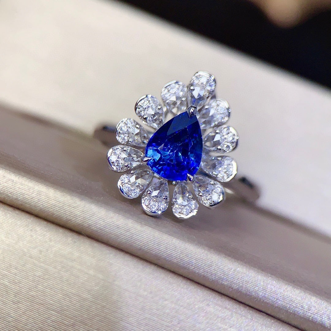 14k Gold 1.63 Ctw Natural Sapphire & Diamond Ring/pendant( Without Chain ) - 7