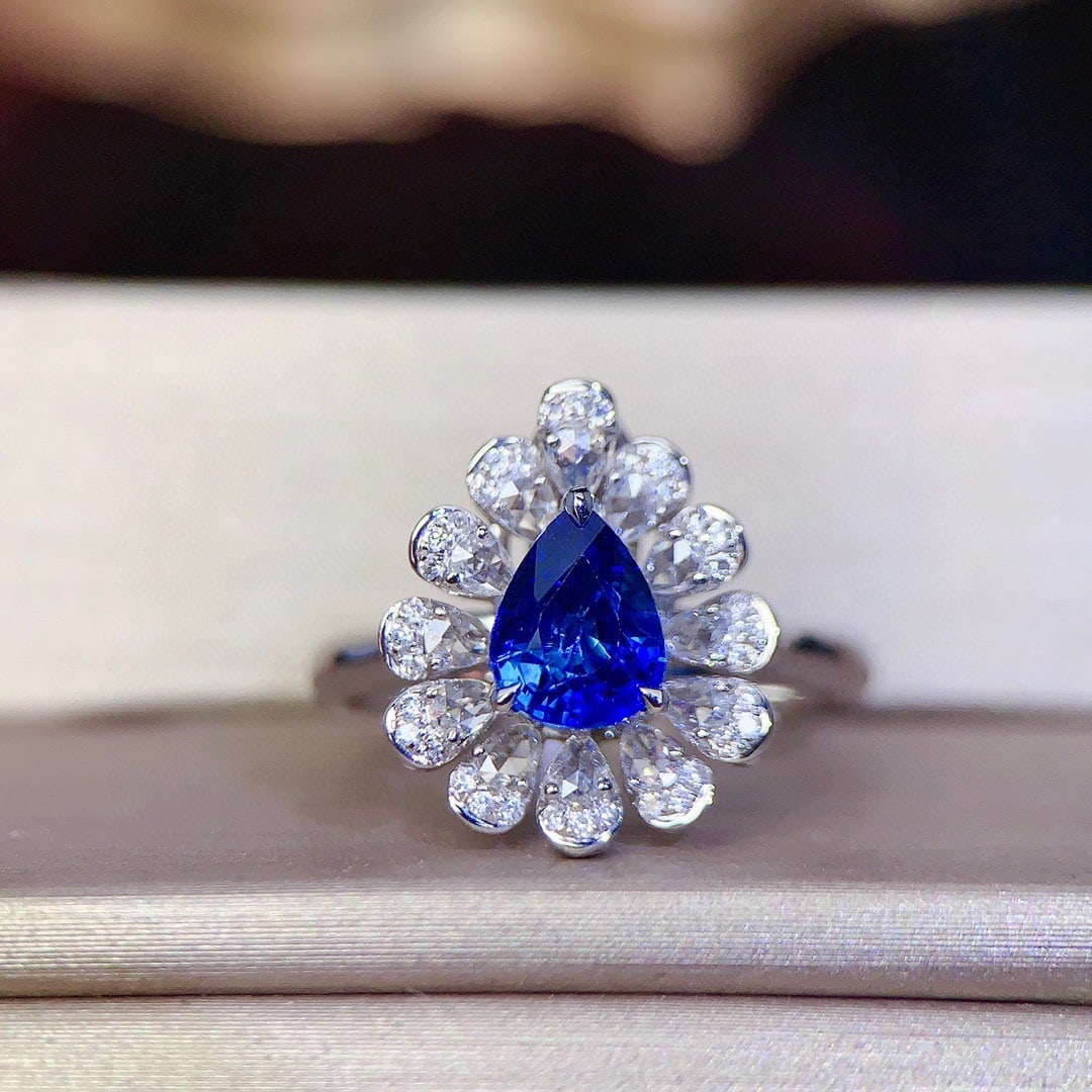 14k Gold 1.63 Ctw Natural Sapphire & Diamond Ring/pendant( Without Chain ) - 8