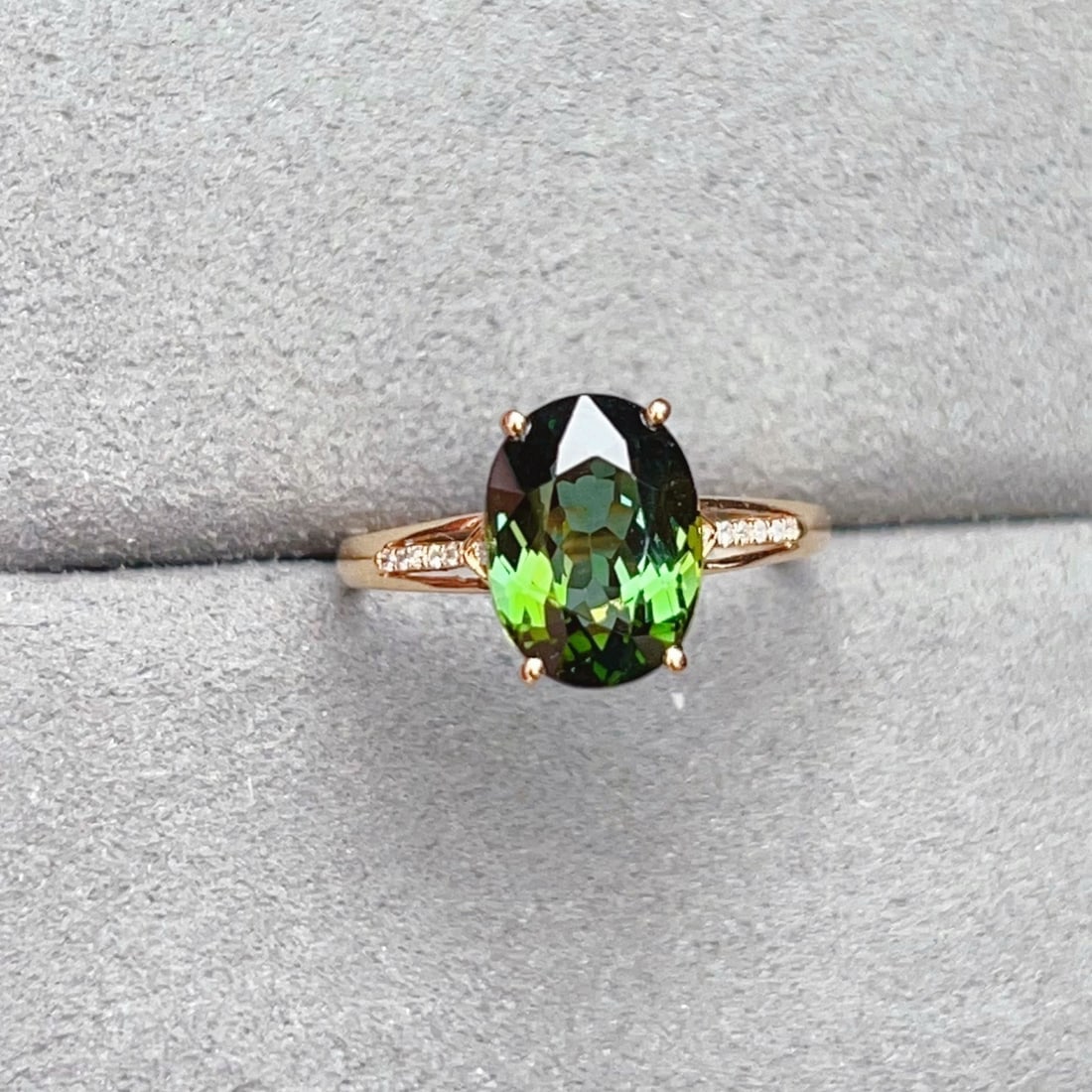 14k Gold 3.5 Ct Natural Tourmaline & Diamond Ring (1 of 9)