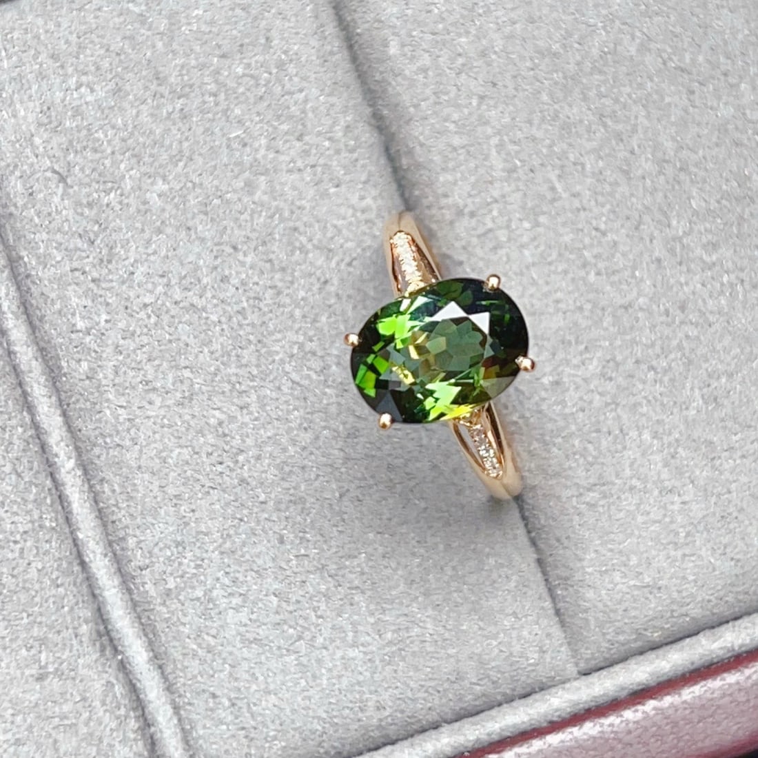 14k Gold 3.5 Ct Natural Tourmaline & Diamond Ring - 4