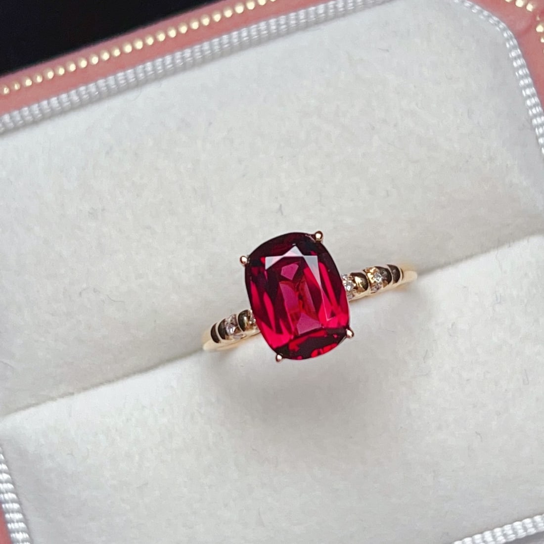 14k Gold 2.68 Ctw Natural Tourmaline & Diamond Ring: Ref:231116144 // gold content:14k gold // ring size:7. 25us // // main gemstone:tourmaline // shape:cushion // carat weight:2. 65ct // color:green // treatment:natural // // adjacent gemstone 2 : diam