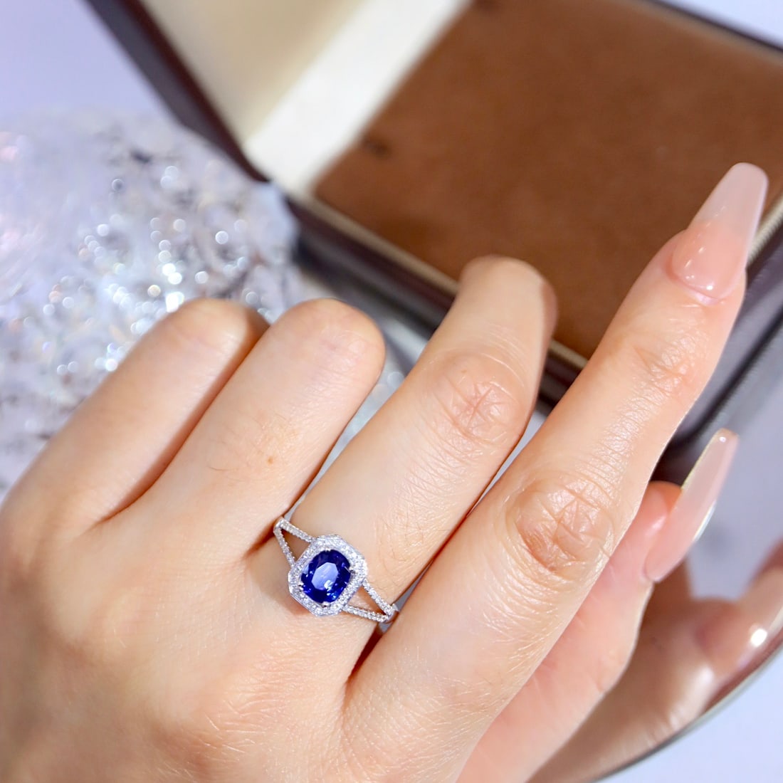 14k Gold 1.08 Ctw Natural Sapphire & Diamond Ring - 4