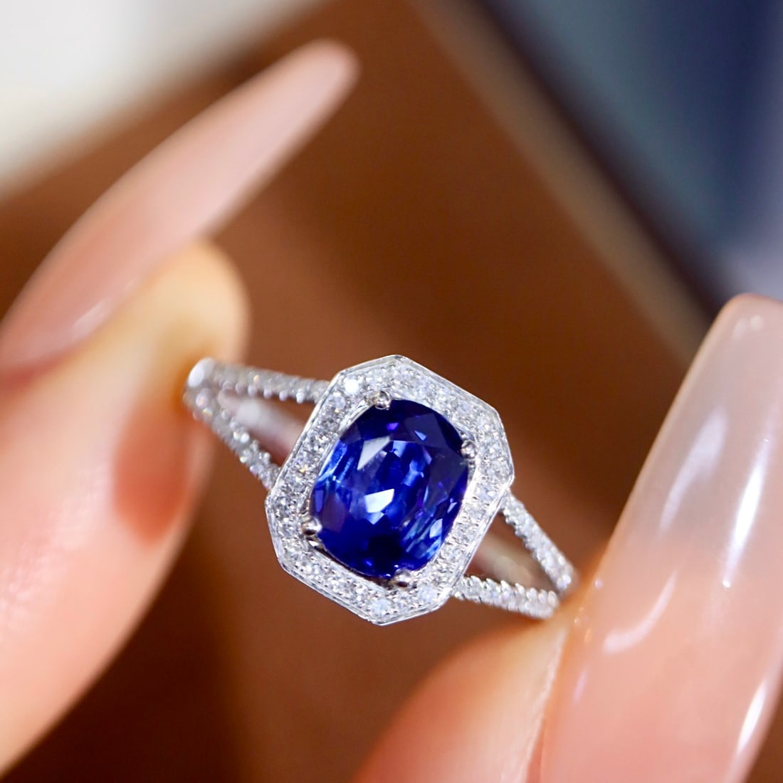 14k Gold 1.08 Ctw Natural Sapphire & Diamond Ring - 5