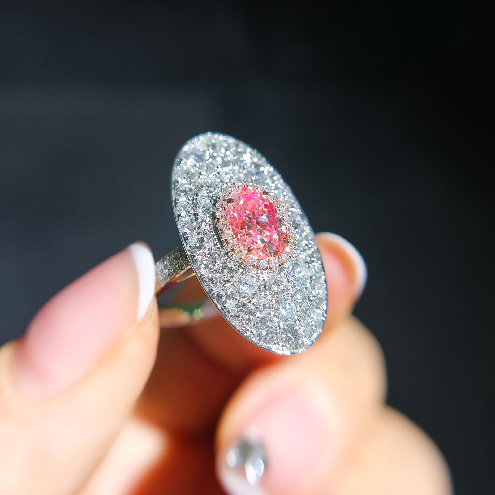 14k Gold 2.76 Ctw Natural Pink Diamond & Diamond Ring - 2