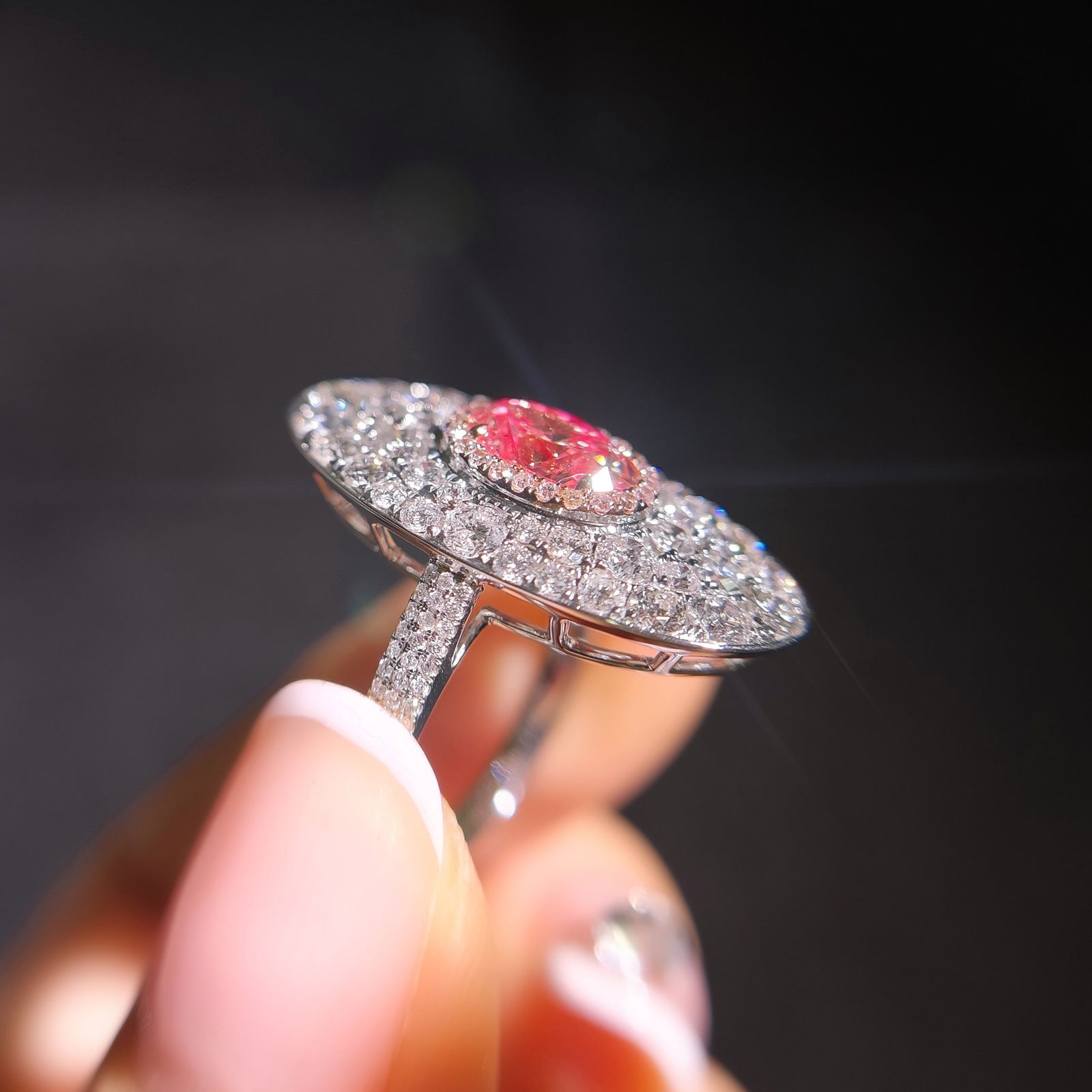 14k Gold 2.76 Ctw Natural Pink Diamond & Diamond Ring - 3