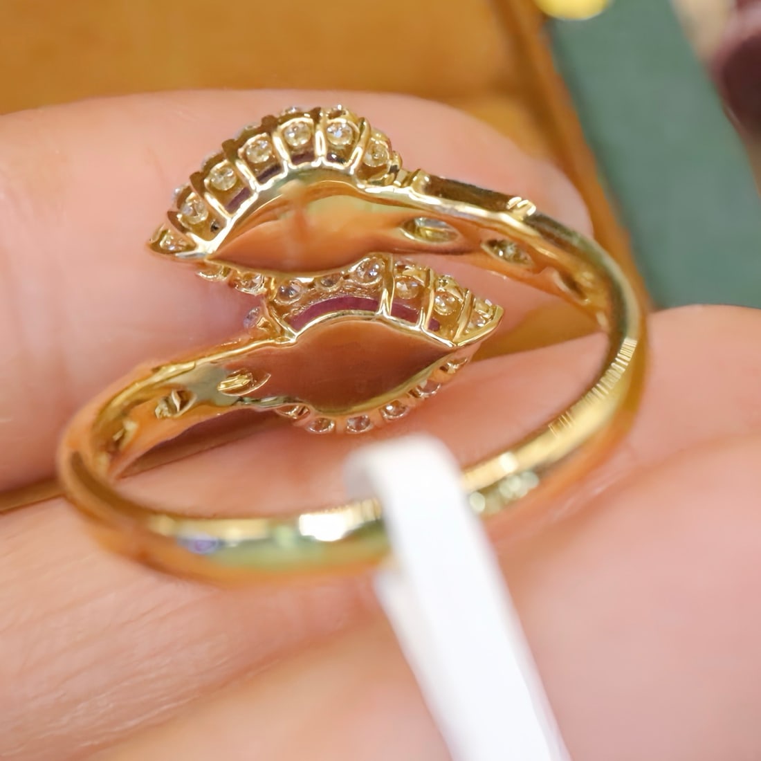 14k Gold 2.21 Ctw Natural Sapphire & Diamond & Toi Et Moi Ring - 4