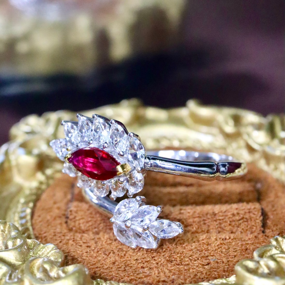 14k Gold 1.69 Ctw Natural Ruby & Sapphire Ring - 2