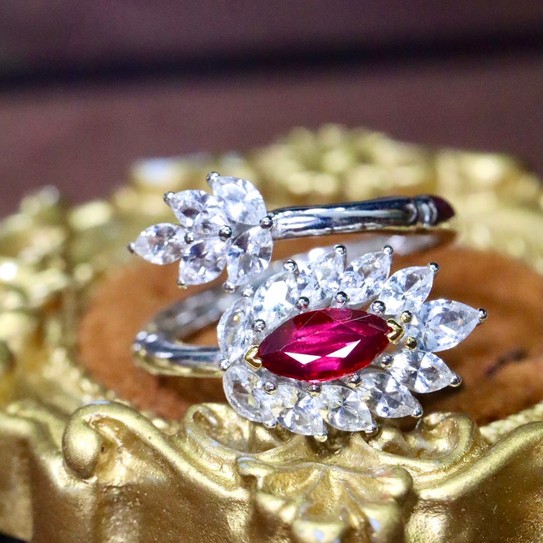 14k Gold 1.69 Ctw Natural Ruby & Sapphire Ring - 4