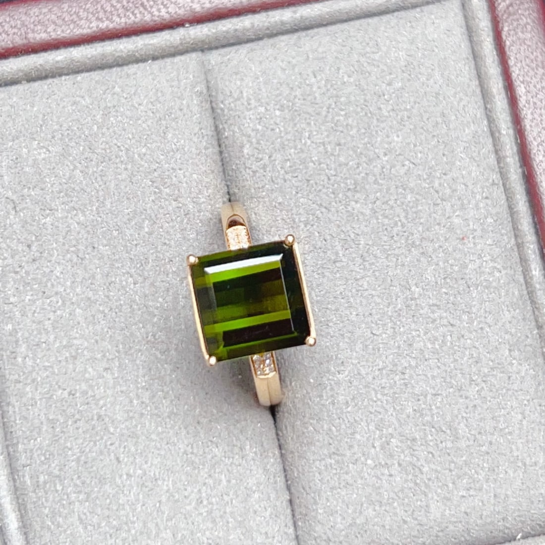 14k Gold 4.93 Ctw Natural Tourmaline & Diamond Ring (1 of 8)