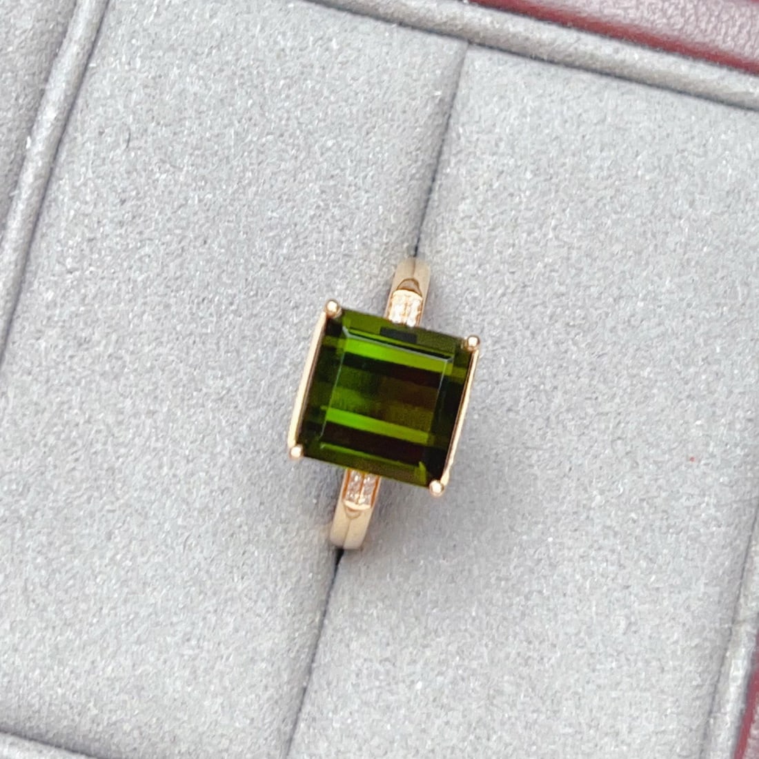 14k Gold 4.93 Ctw Natural Tourmaline & Diamond Ring - 2