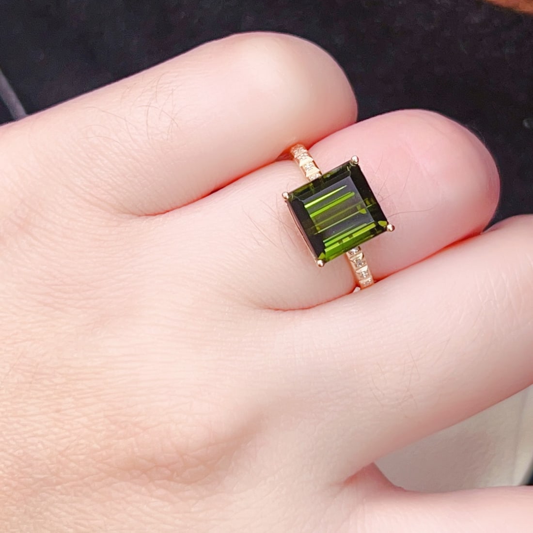 14k Gold 4.53 Ctw Natural Tourmaline & Diamond Ring - 2