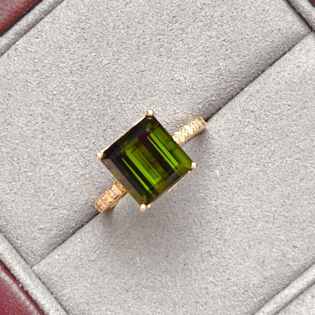 14k Gold 4.53 Ctw Natural Tourmaline & Diamond Ring - 5