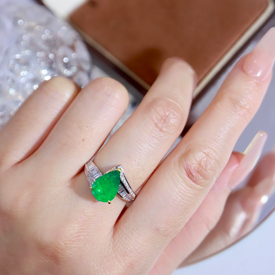 14k Gold 3.20 Ctw Natural Emerald & Diamond Ring - 4