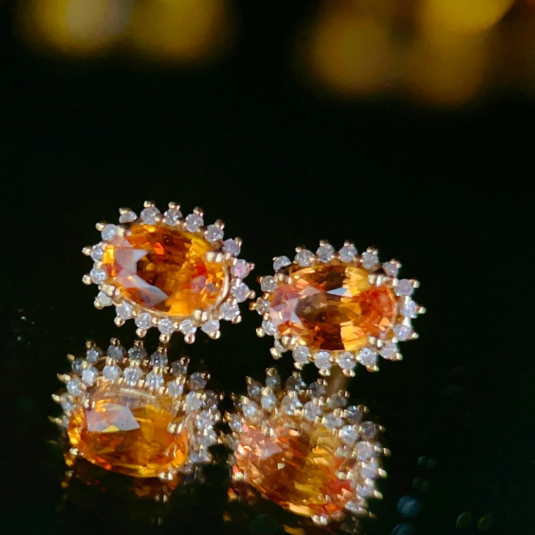 14k Gold 1.33 Ctw Natural Sapphire & Diamond Earrings - 3