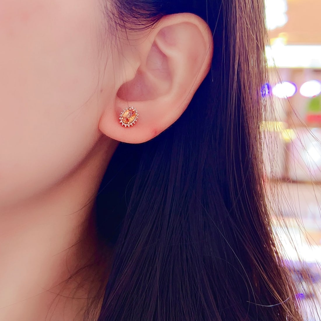 14k Gold 1.33 Ctw Natural Sapphire & Diamond Earrings - 5