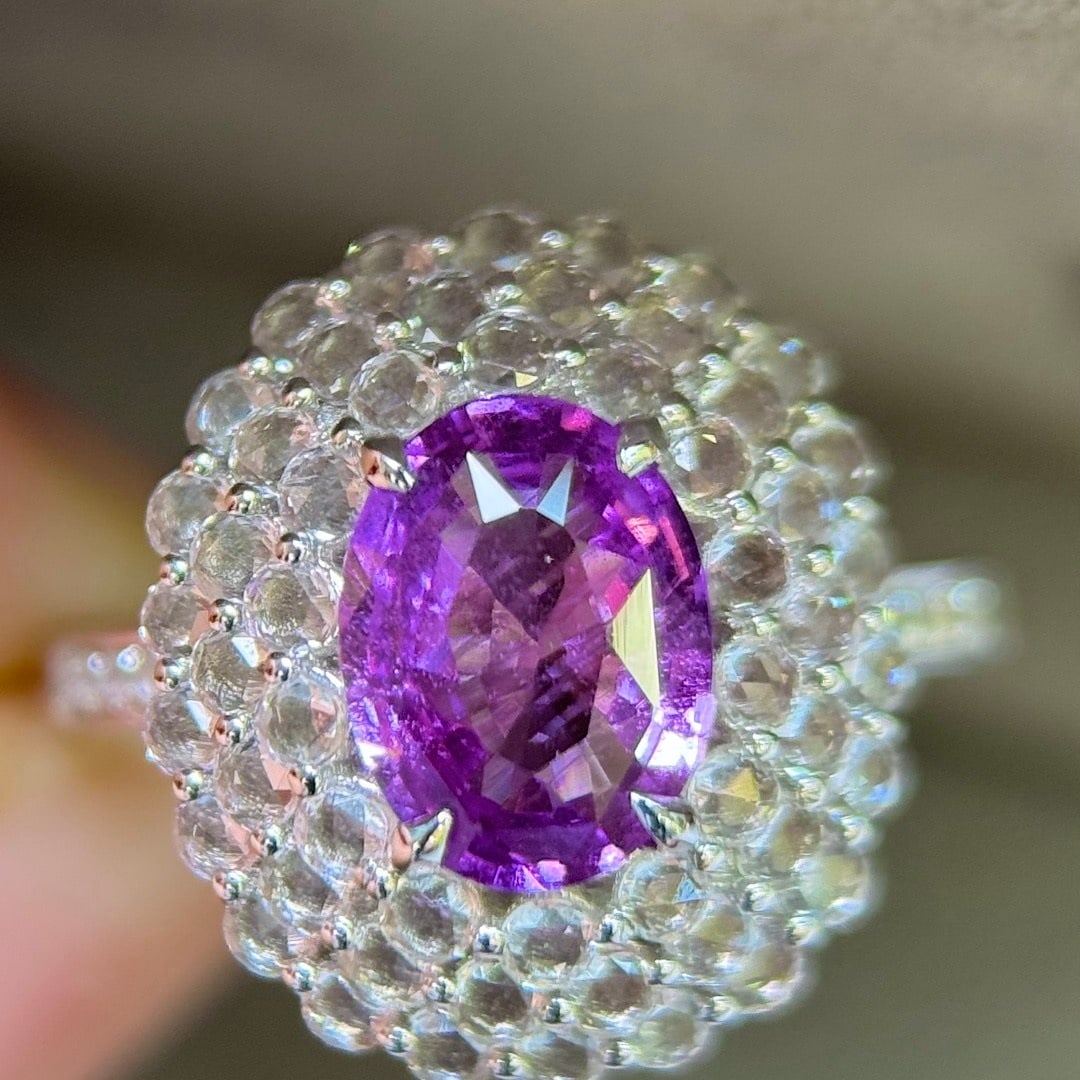 14k Gold 1.62 Ctw Natural Sapphire & Diamond Ring - 7