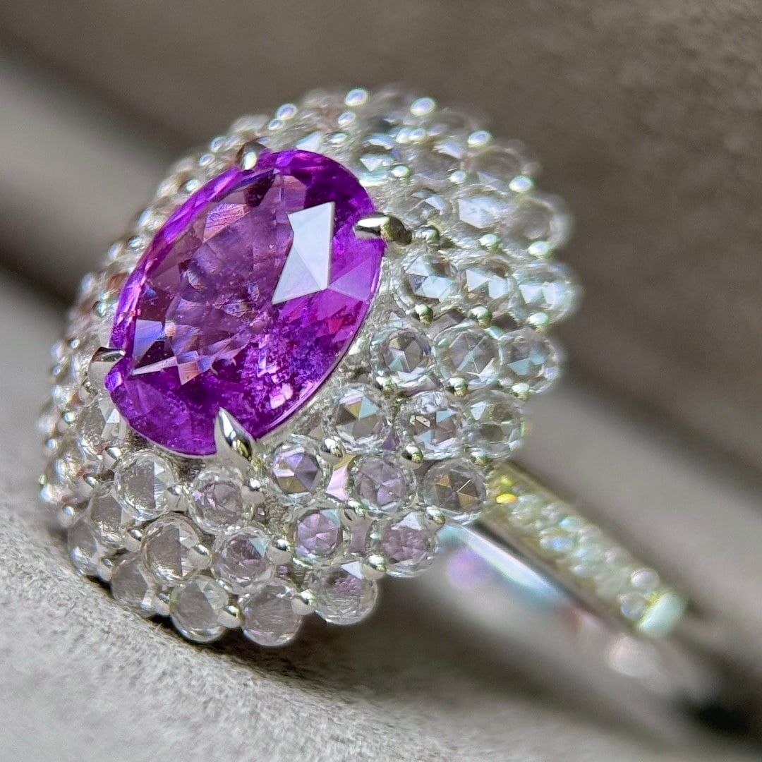 14k Gold 1.62 Ctw Natural Sapphire & Diamond Ring - 8