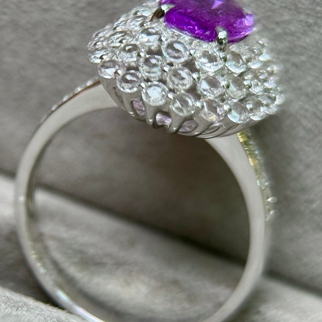 14k Gold 1.62 Ctw Natural Sapphire & Diamond Ring - 9