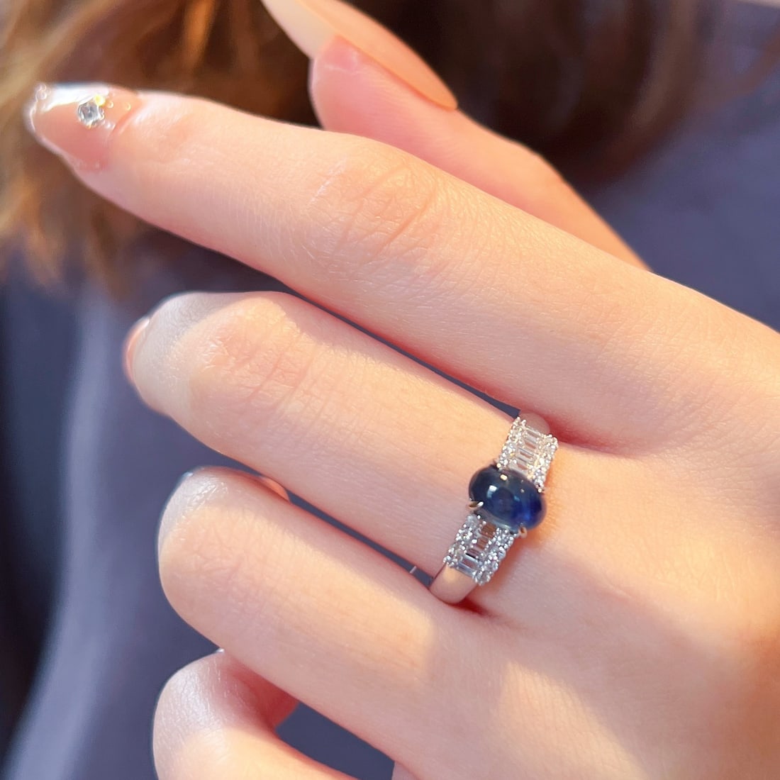 14k Gold 1.35 Ctw Natural Sapphire & Diamond Ring - 8