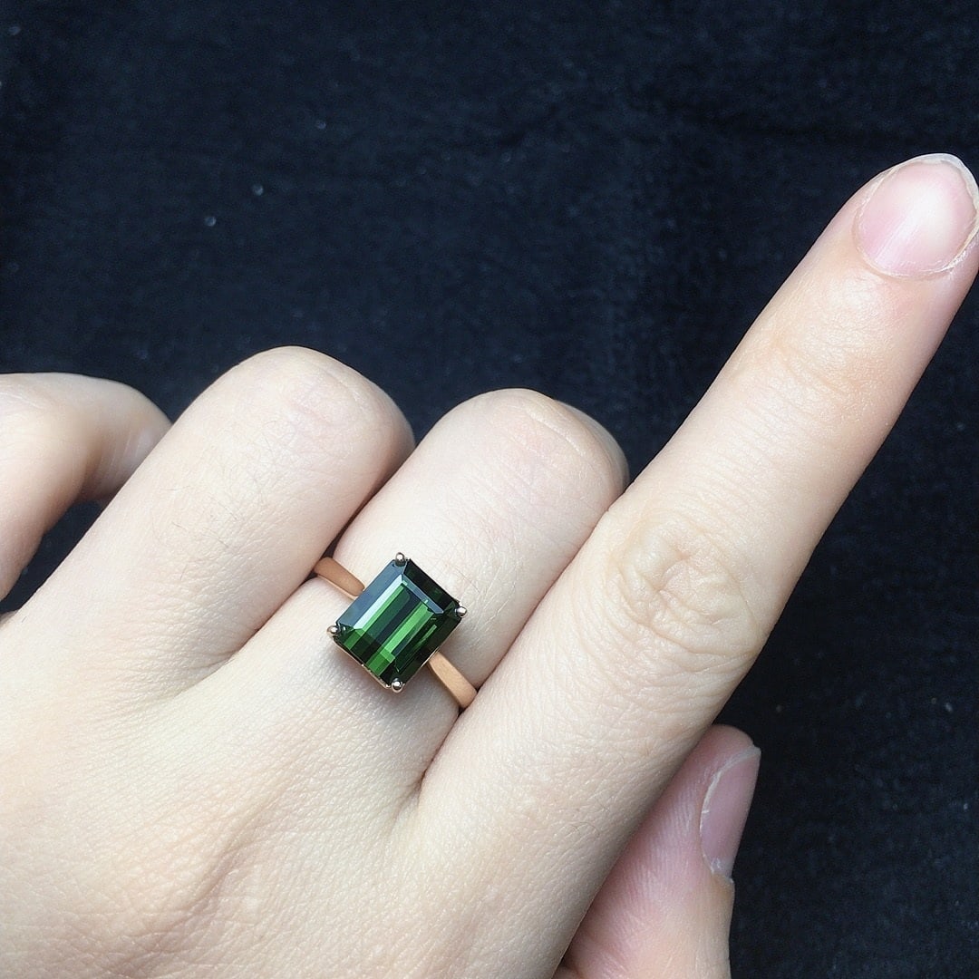 14k Gold 3.0 Ct Natural Tourmaline Ring - 4